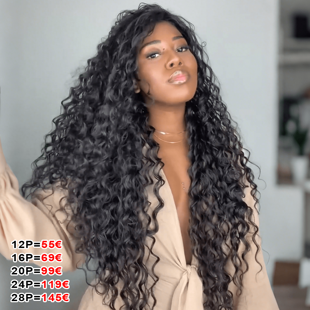 AILUXY 13x4 Lace bouclée Longue Noir Perruque VENTE FLASH