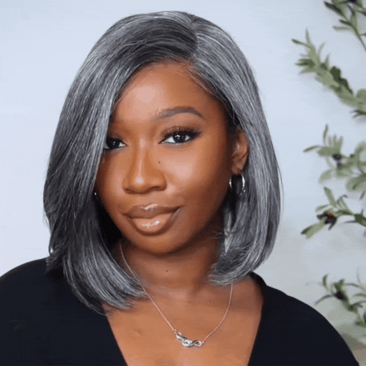 AILUXY Perruque personnalisée avancée Salt &pepper perruque