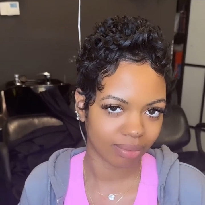 AILUXY Perruques bouclées naturelles afro volumineuses bob texturées lace 13x4