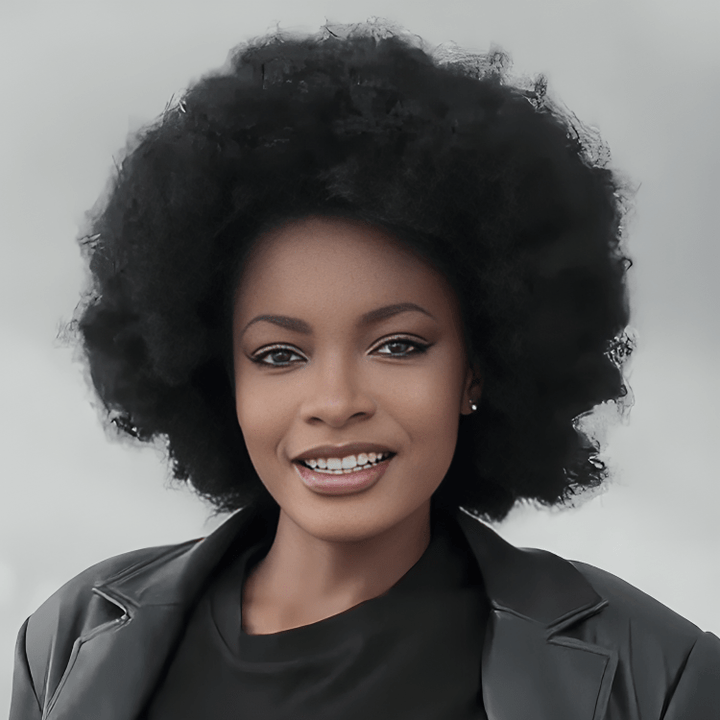 AILUXY Afro Curl Noir Courte Perruque 100% Cheveux Humains 3.0 Style afro chic