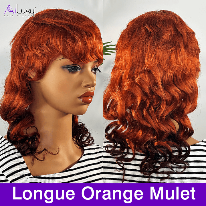AILUXY Lisse Perruque 100% Cheveux Humains Perruque Rouge Barbie comme sur la vidéo