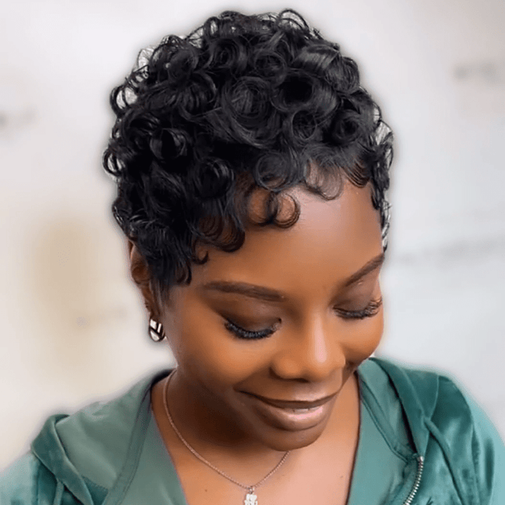 (en france)AILUXY Curly curly Perruque 100% Cheveux Humains comme sur la vidéo 3 - 4 jours reçus+Un beau cadeau