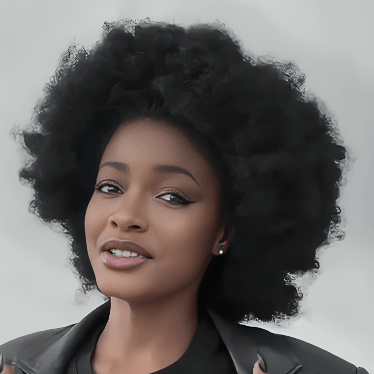 AILUXY Afro Curl Noir Courte Perruque 100% Cheveux Humains 3.0 Style afro chic