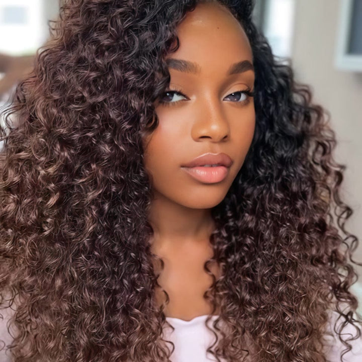 AILUXY 13x4 Lace Frontal 1bt4 curly Perruque vietnamienne de haute qualité