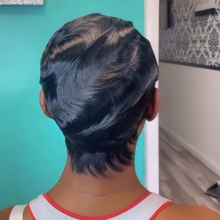 AILUXY Courte Vibrant lowcut Elegance 100% Cheveux Humains Identique à l'image