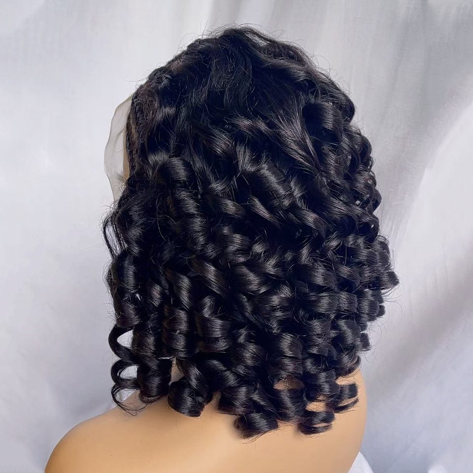 Ailuxy 13X4 avant dentelle tresse rouleau romain style court bouclé