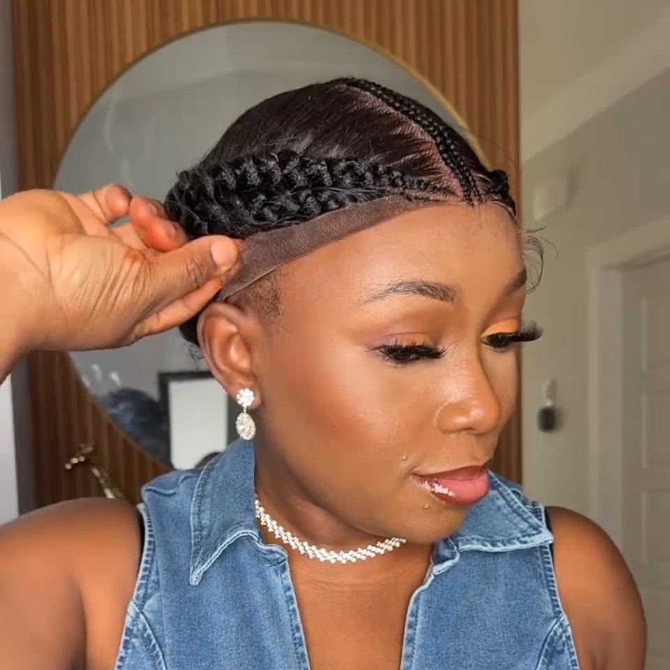 AILUXY Perruque tressée, identique à la photo