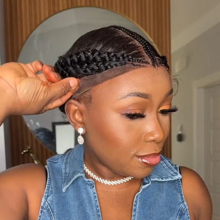 AILUXY Perruque tressée, identique à la photo