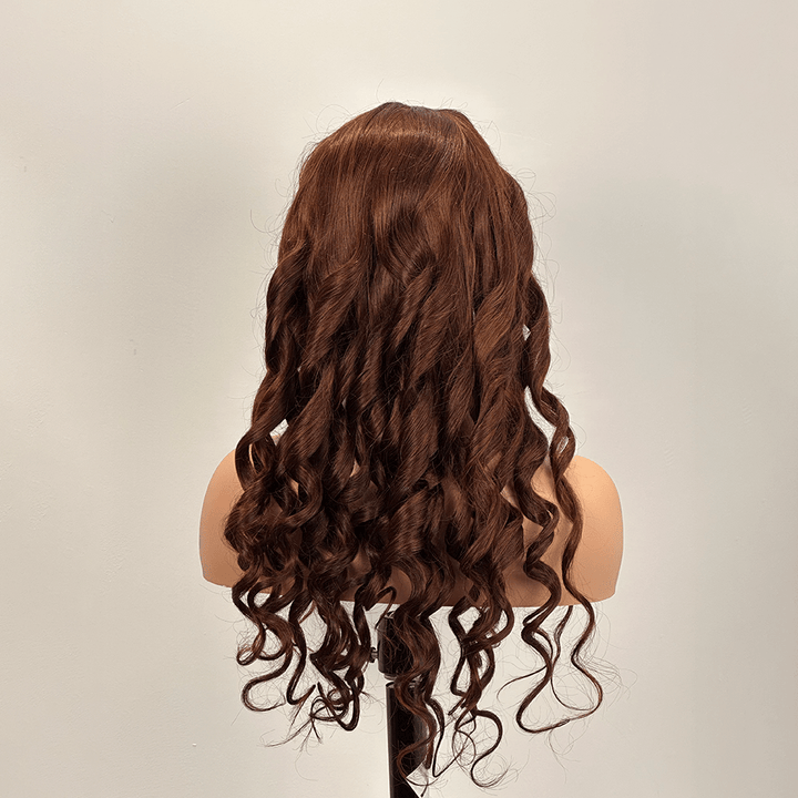 AILUXY 13x4 Lace Frontal T1b/4# Bourgogne loose wave Longue Perruque 100% Cheveux Humains