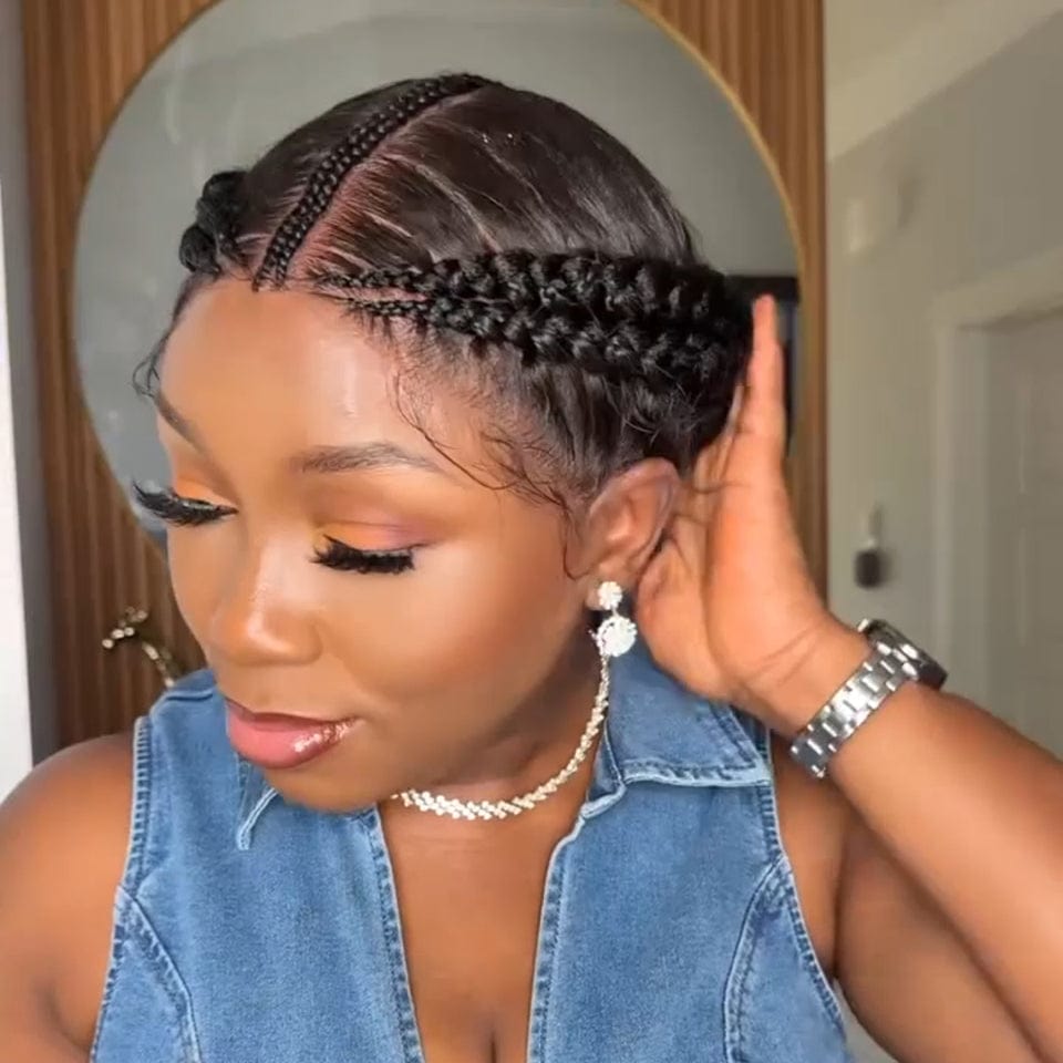 AILUXY Perruque tressée, identique à la photo