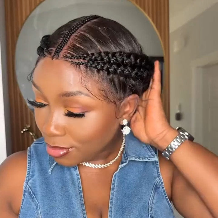 AILUXY Perruque tressée, identique à la photo