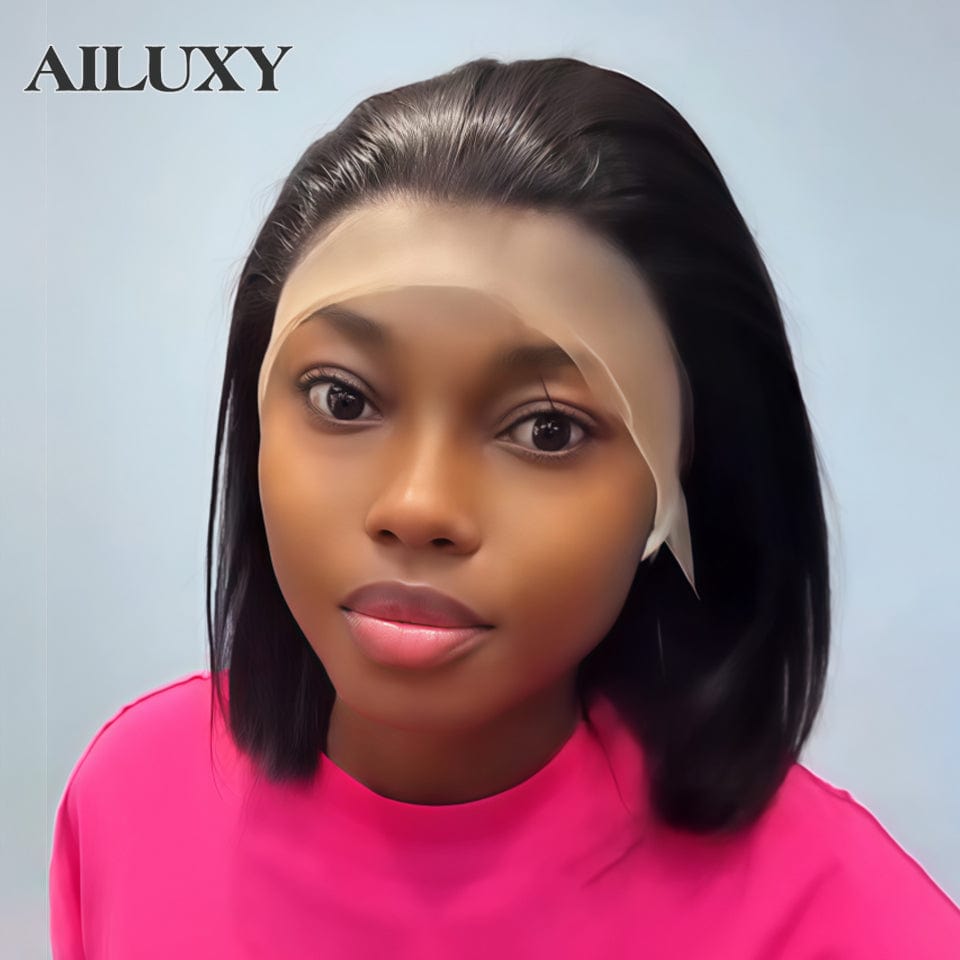 AILUXY 13x4 Lace Frontal Perruque Lisse Noir Perruque Légère pour Été : Respirable et Stylish