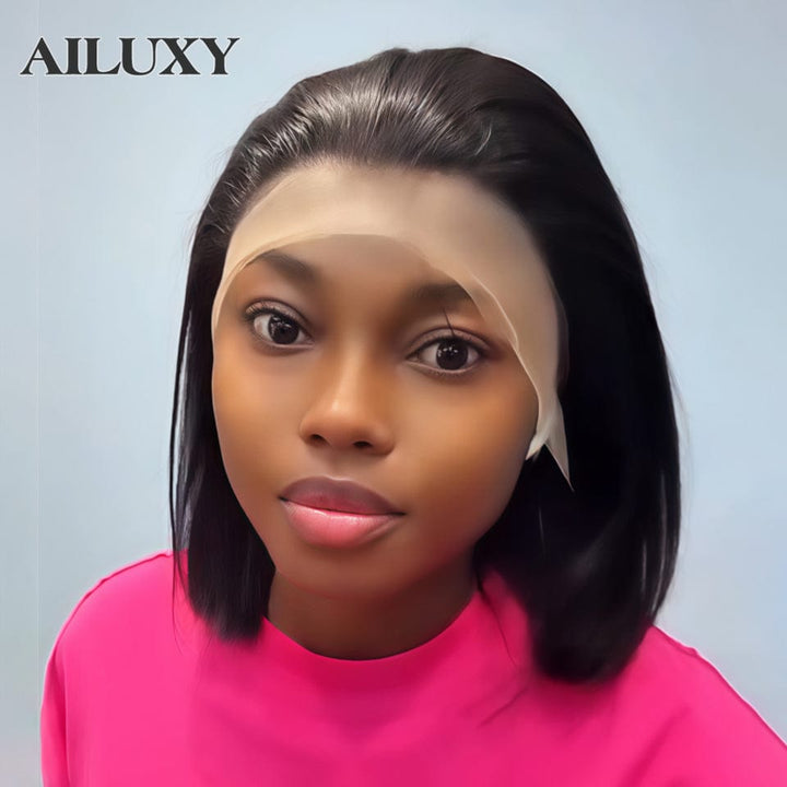 AILUXY 13x4 Lace Frontal Perruque Lisse Noir Perruque Légère pour Été : Respirable et Stylish