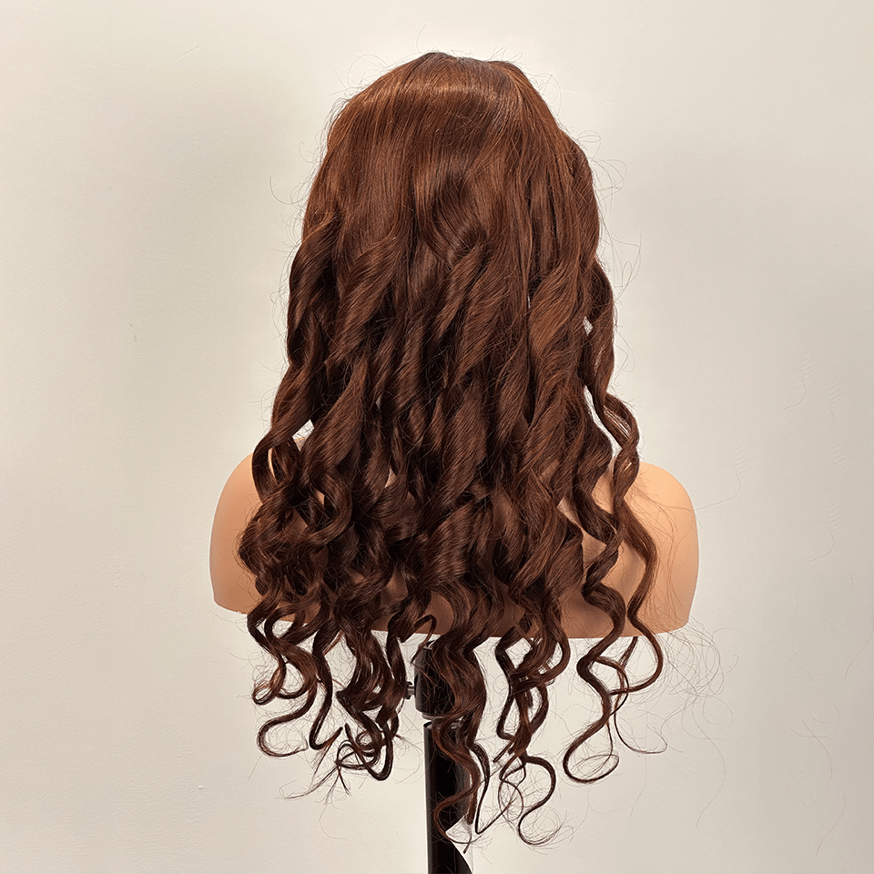 AILUXY 13x4 Lace Frontal T1b/4# Bourgogne loose wave Longue Perruque 100% Cheveux Humains