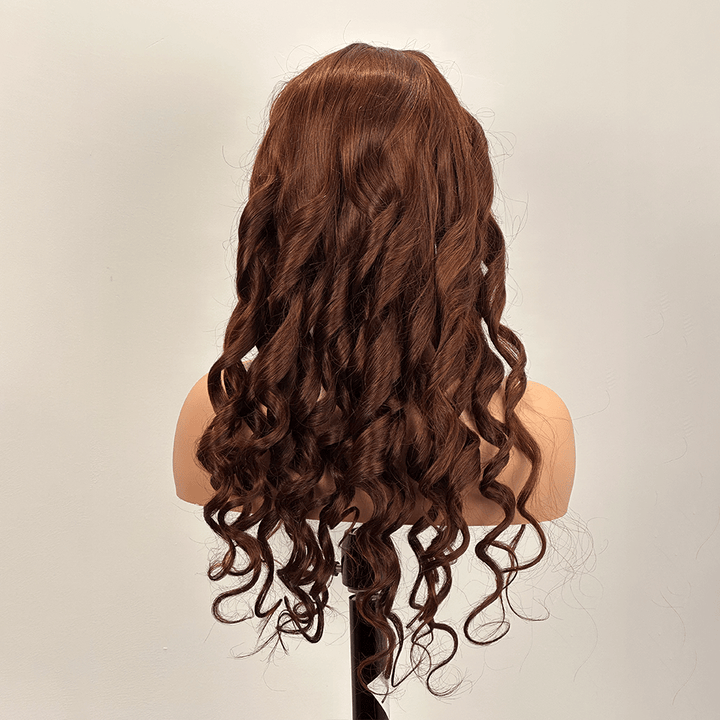 AILUXY 13x4 Lace Frontal T1b/4# Bourgogne loose wave Longue Perruque 100% Cheveux Humains