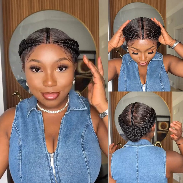 AILUXY Perruque tressée, identique à la photo