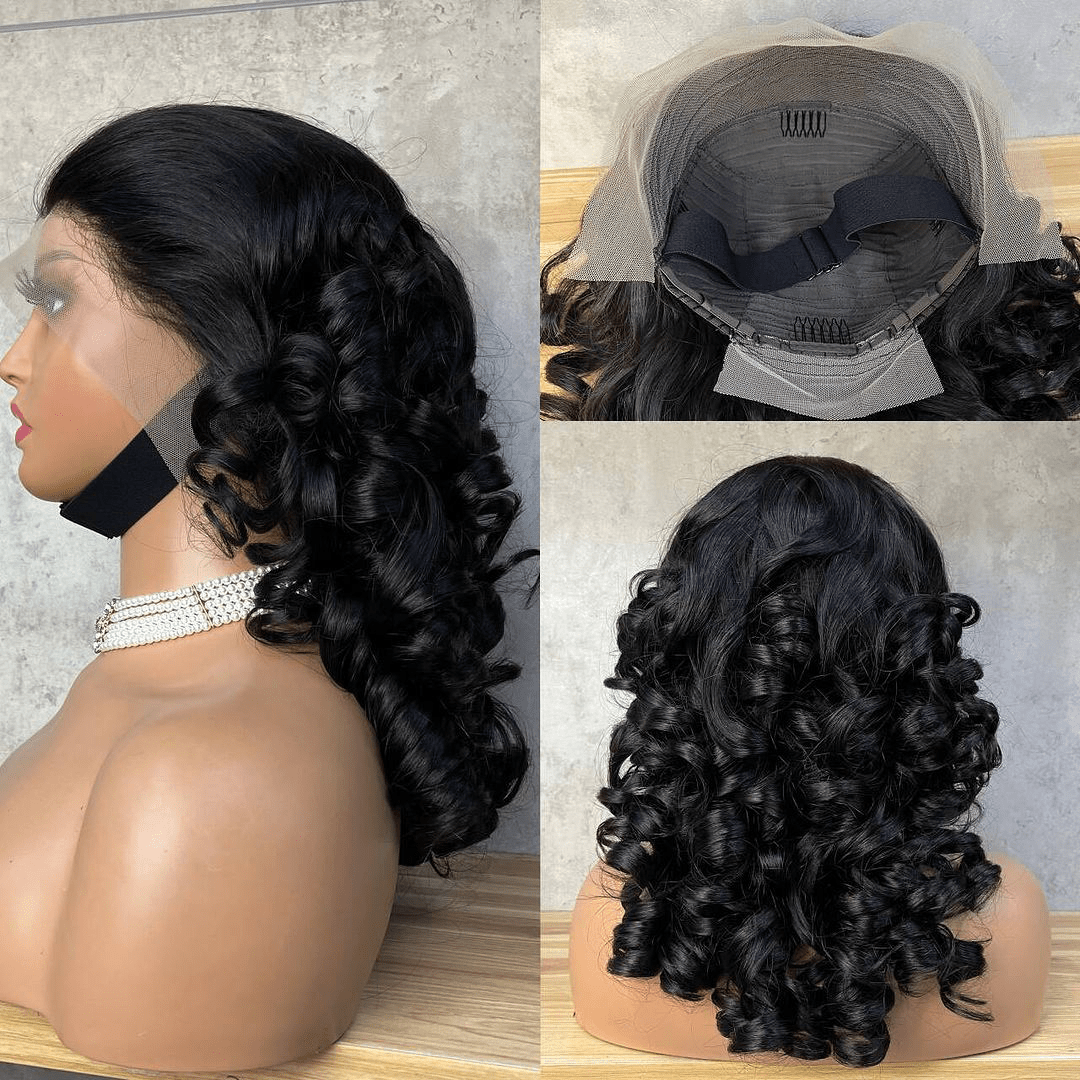 La mode En Europ AILUXY 13x4 Lace Closure Perruque Catherine Wave Longue Couleur naturelle 100% cheveux humains 250% densité comme sur la vidéo 3 - 4 jours reçus+Un beau cadeau