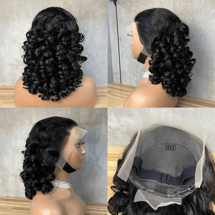La mode En Europ AILUXY 13x4 Lace Closure Perruque Catherine Wave Longue Couleur naturelle 100% cheveux humains 250% densité comme sur la vidéo 3 - 4 jours reçus+Un beau cadeau