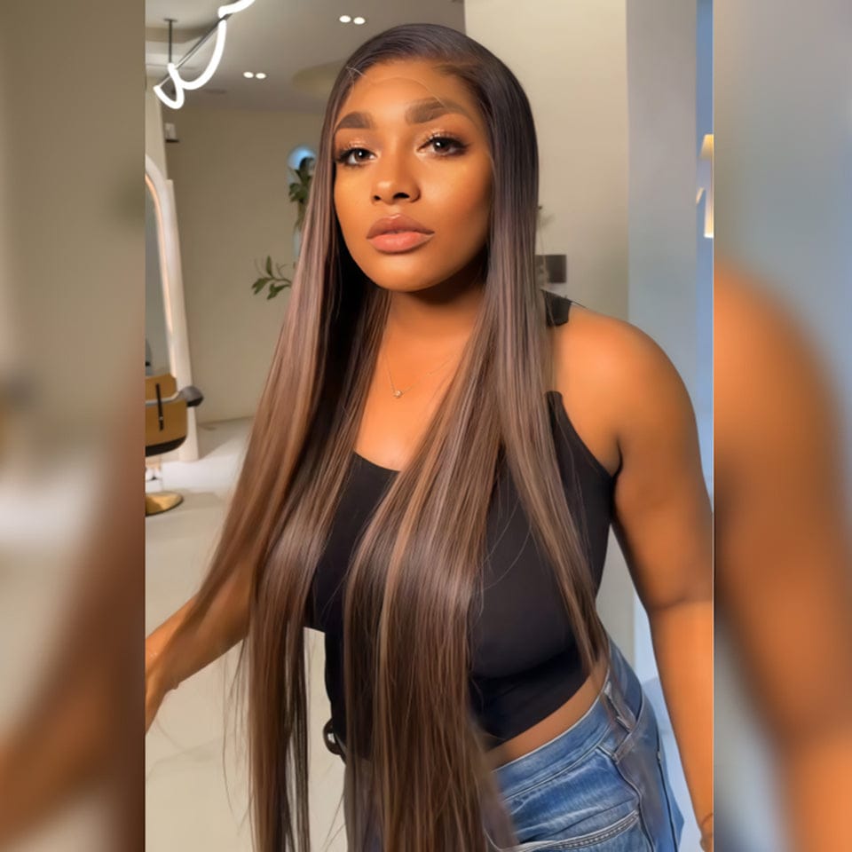 AILUXY 13x4 Lace Frontal couleur de surbrillance Des Perruques Qui Résistent à Tout