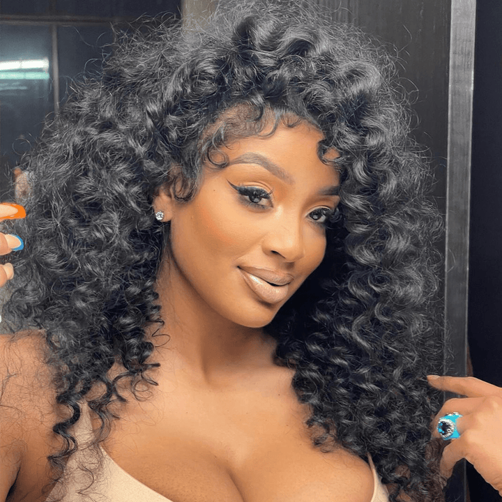 La mode AILUXY 13x4 Lace Frontal Perruque Rose Wavy Courte Bob Perruque 200% Densité