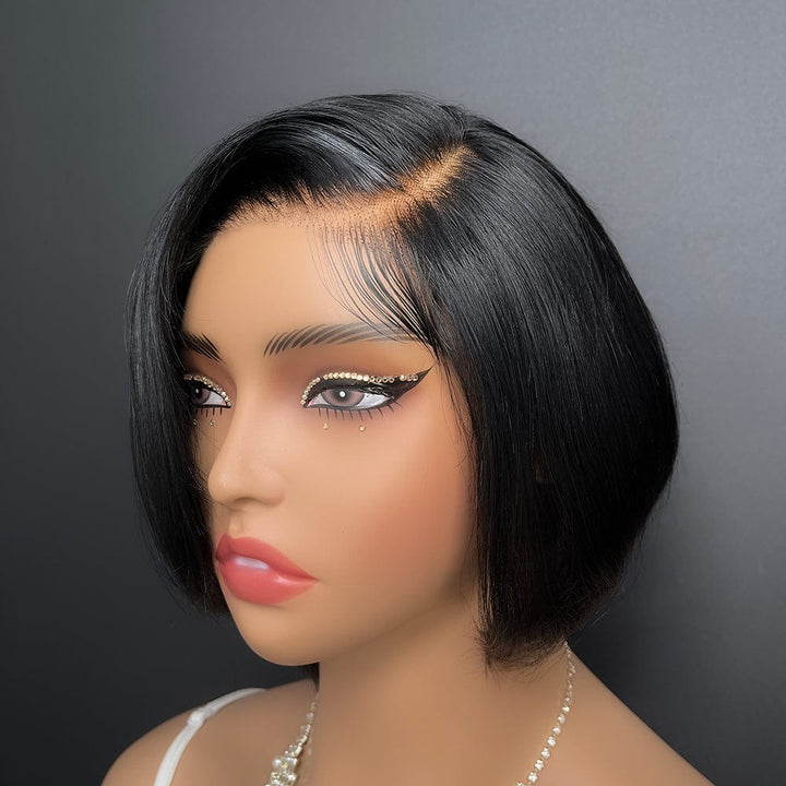 AILUXY 4x4 Lace Bob Perruque 100% Cheveux Humains comme sur la vidéo 2 - 3 jours reçus+Un beau cadeau