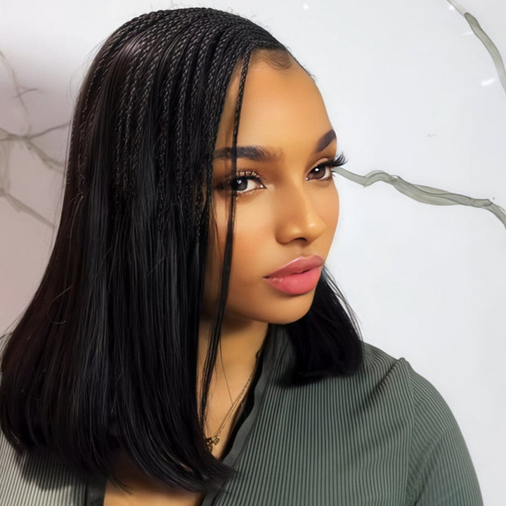 AILUXY 100% identique Tressée perruque Légères lace 13x4 bob lisse 5.0