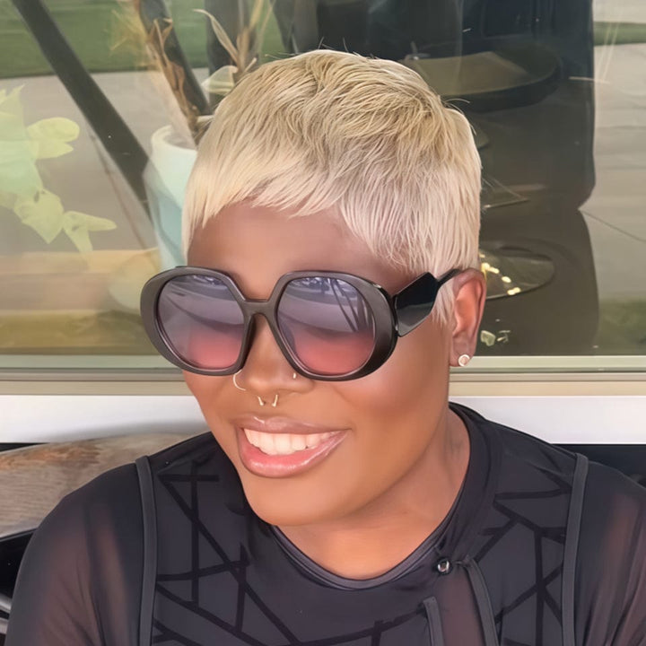 AILUXY Perruque personnalisée avancée Pixie dorée