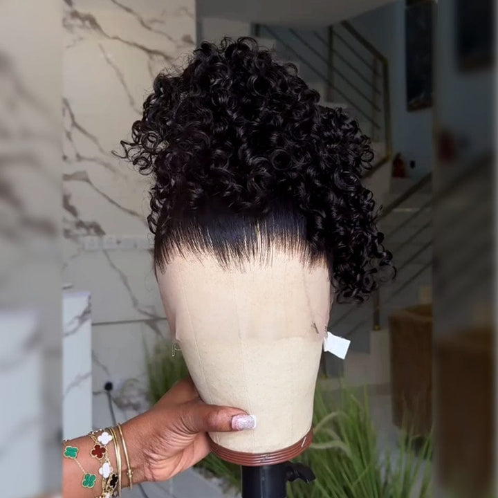 AILUXY 360 Lace Frontal Perruque Bouclée Identique à l'image