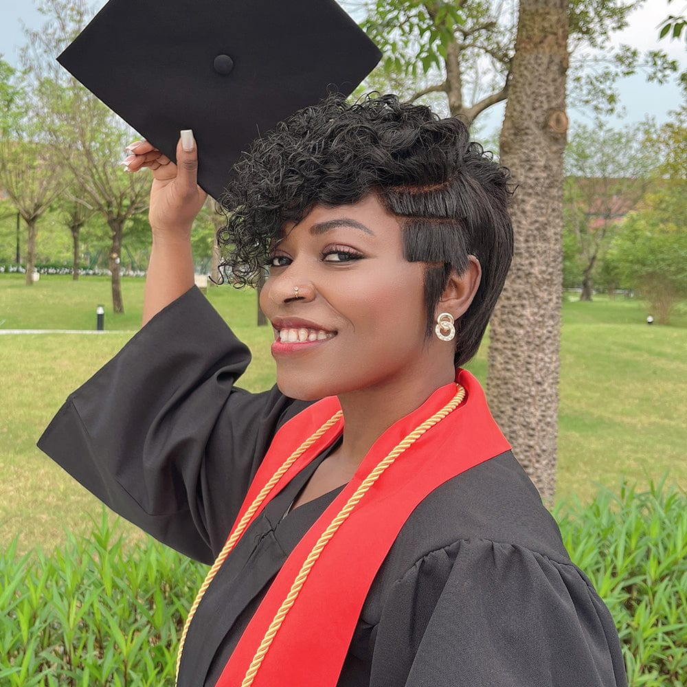 AILUXY Perruque Style Sexy avec Raie sur le Côté et Boucles