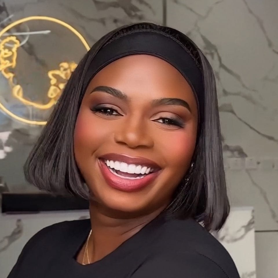 AILUXY Perruque Bandeau Lisse Longue Noir Perruque 100% Cheveux Humains Densité 200%