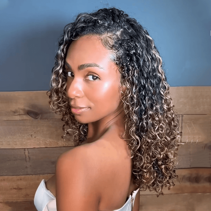 AILUXY Nouvelle Collection Printemps Perruque 13x4 Lace perruque bouclée couleur perruque