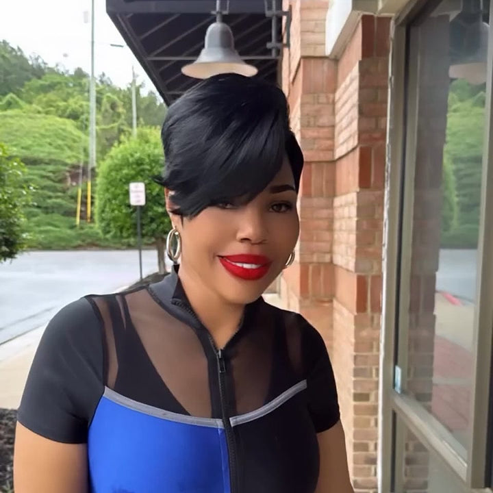 AILUXY Perruque coupe courte | Charme Naturel