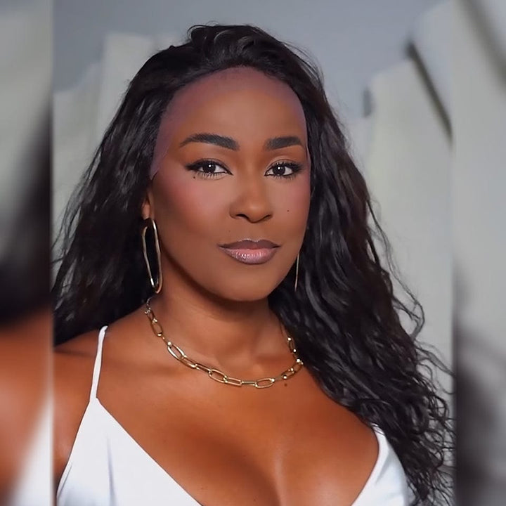 AILUXY 13x4 Lace Frontal Perruque ondulée Wavy Bob Perruque 100% Cheveux Humains comme sur la vidéo