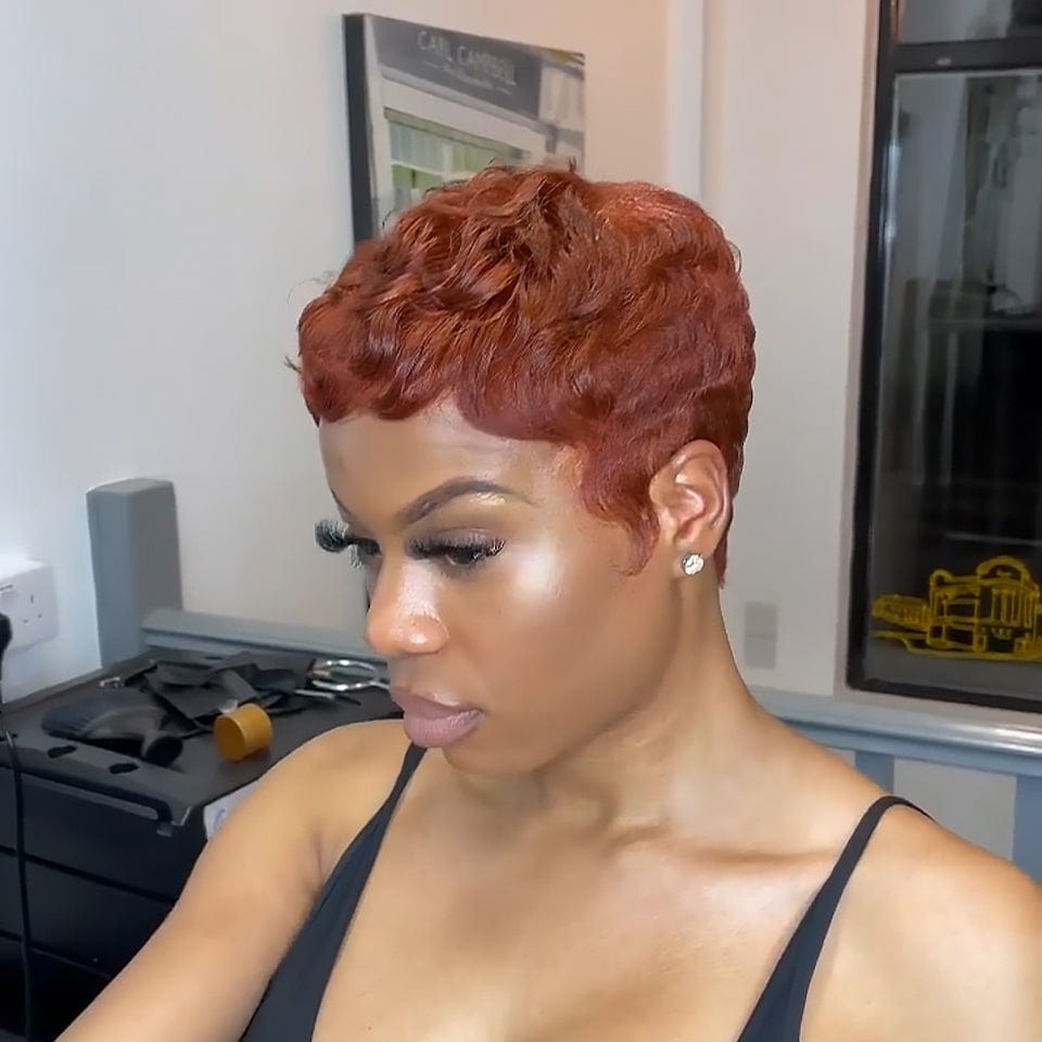 Ailuxy  Perruque pixie cut jolie couleur légères et aérées