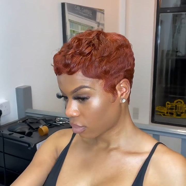 Ailuxy  Perruque pixie cut jolie couleur légères et aérées