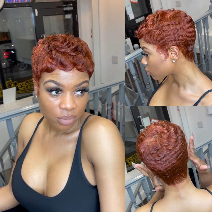 Ailuxy  Perruque pixie cut jolie couleur légères et aérées