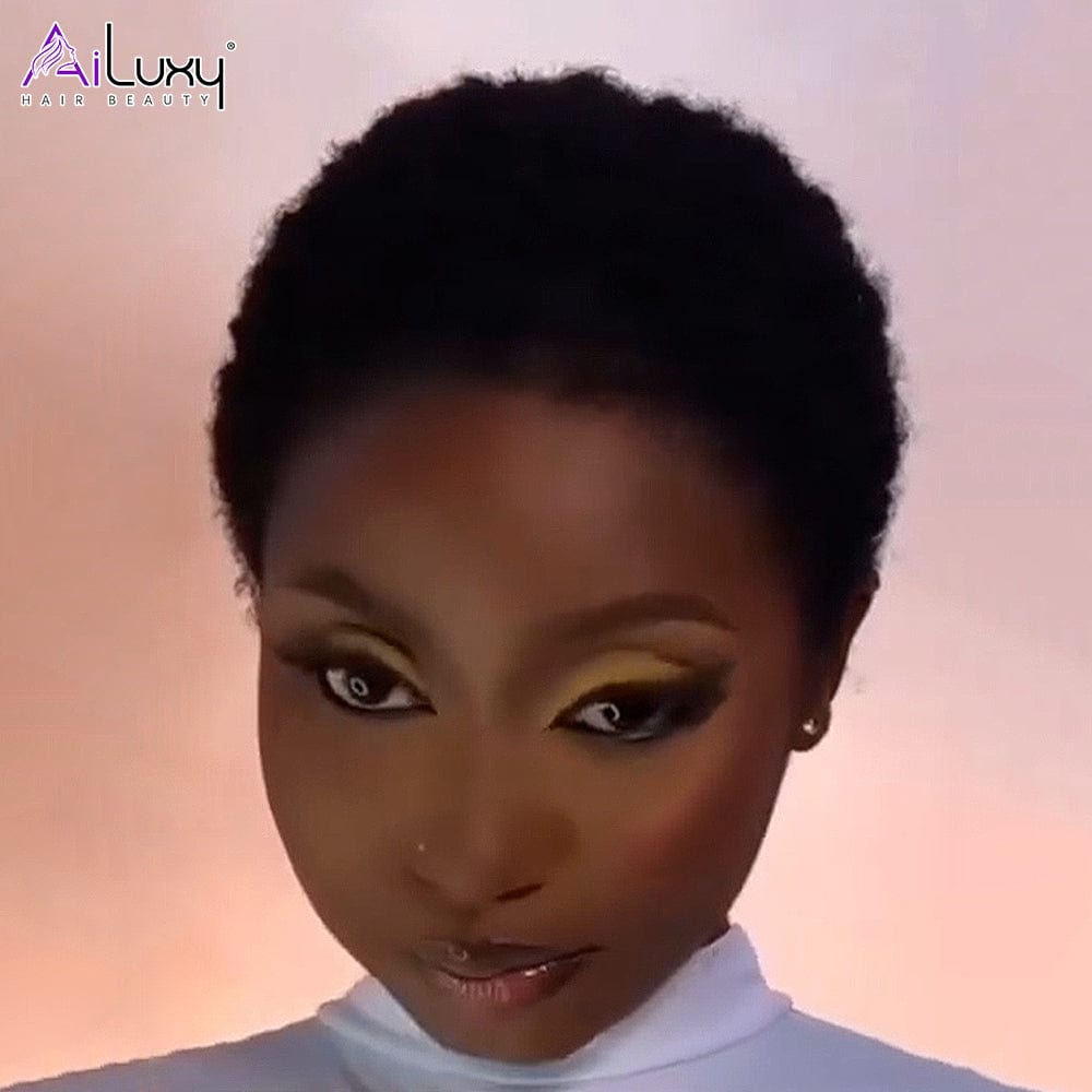 AILUXY 13x4 Lace Bob Noir Perruque afro curly