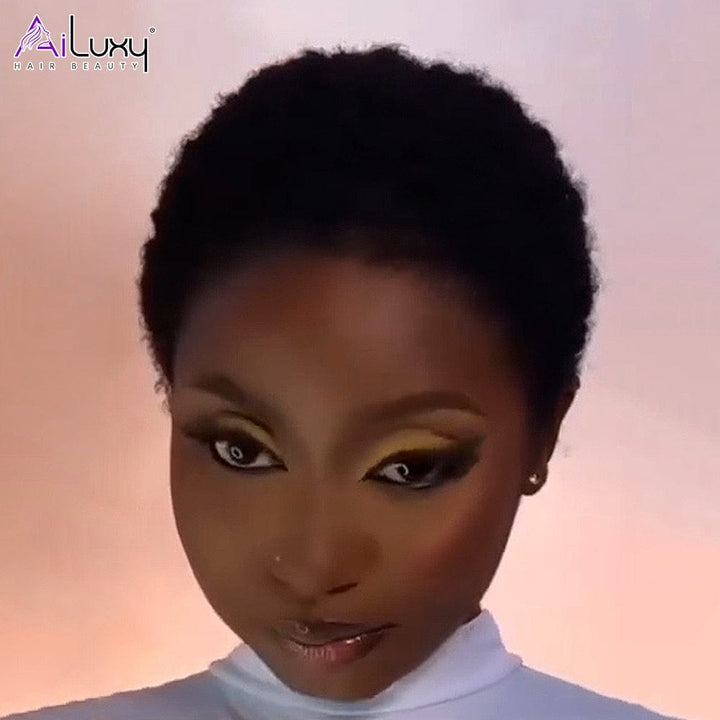 AILUXY 13x4 Lace Bob Noir Perruque afro curly