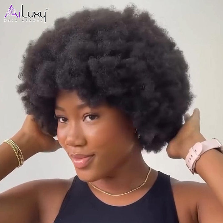 AILUXY bébé Bob Noir Perruque Perruque 100% Cheveux Humains comme sur la vidéo 2 - 3 jours reçus+Un beau cadeau+pas de taxes