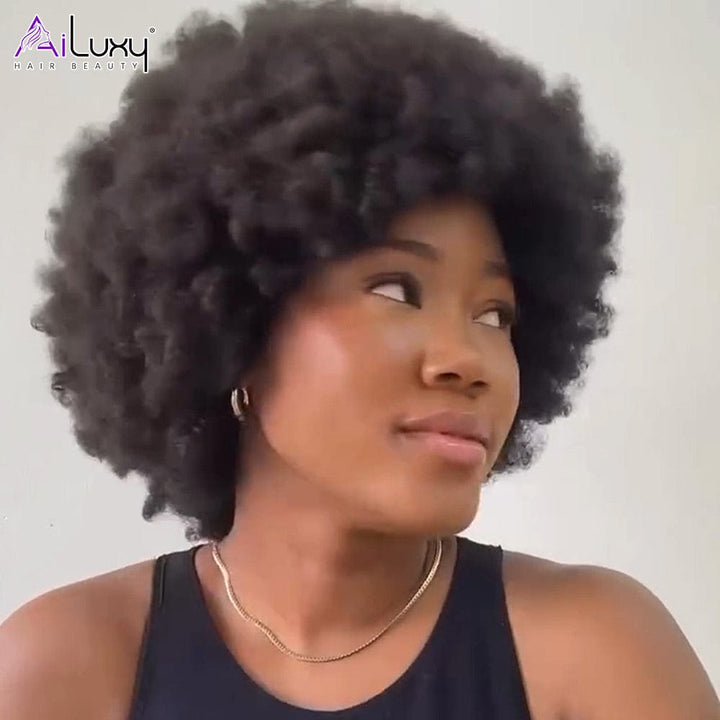 AILUXY bébé Bob Noir Perruque Perruque 100% Cheveux Humains comme sur la vidéo 2 - 3 jours reçus+Un beau cadeau+pas de taxes