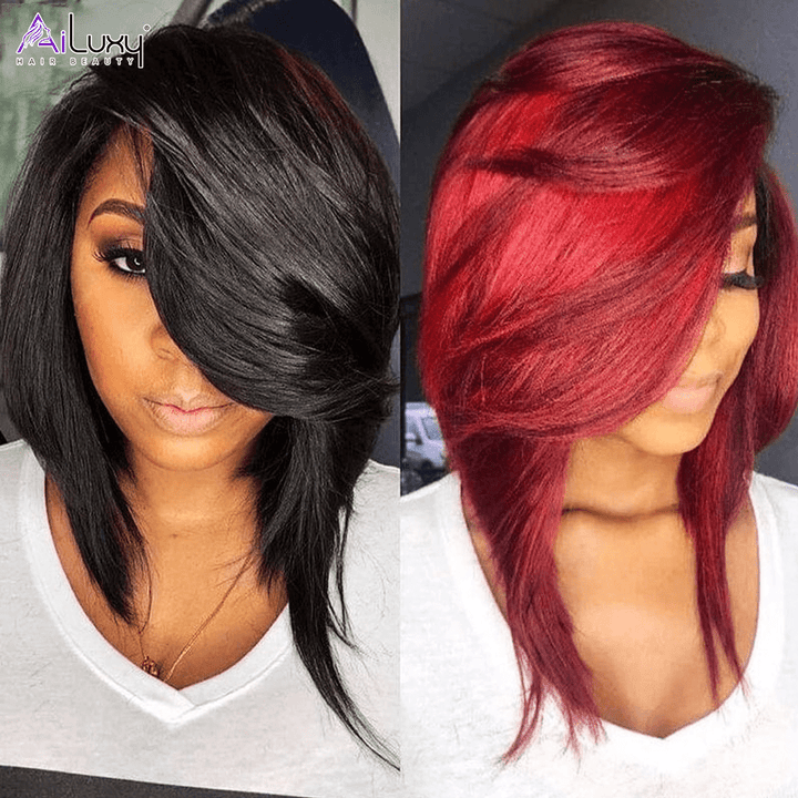 AILUXY 4x4 Lace Frontal Bob 200% densité Cheveux Courts Bohèmes - Look Tendresse en 5 Minutes