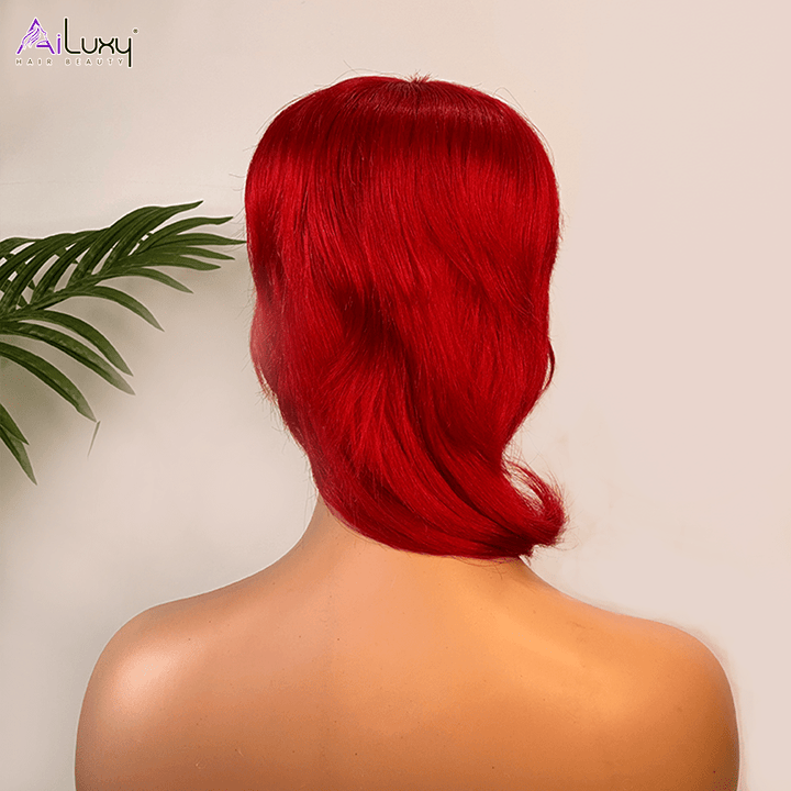 AILUXY Lisse Perruque 100% Cheveux Humains Perruque Rouge Barbie comme sur la vidéo