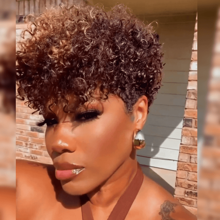 AILUXY Topper #4mix27 Complément Capillaire Partiel Bouclé (Pas une Perruque)