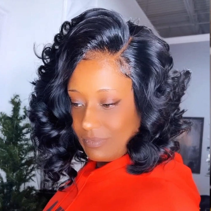 AILUXY 13x4 Lace Frontal Wave Longue Perruque 100% Cheveux Humains comme sur la vidéo 2 - 3 jours reçus+Un beau cadeau