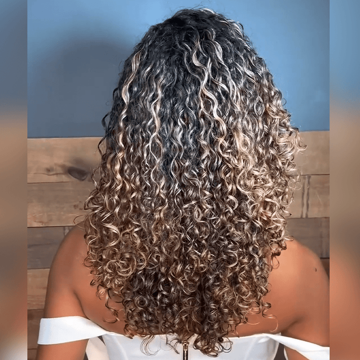 AILUXY Nouvelle Collection Printemps Perruque 13x4 Lace perruque bouclée couleur perruque