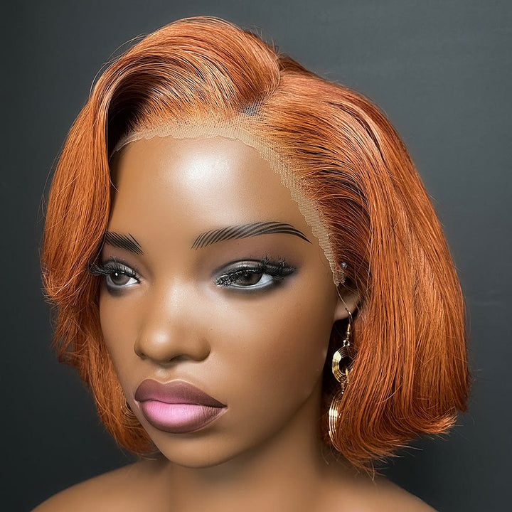 AILUXY 13x4 Lace Frontal Lisse Bob Perruque 100% Cheveux Humains