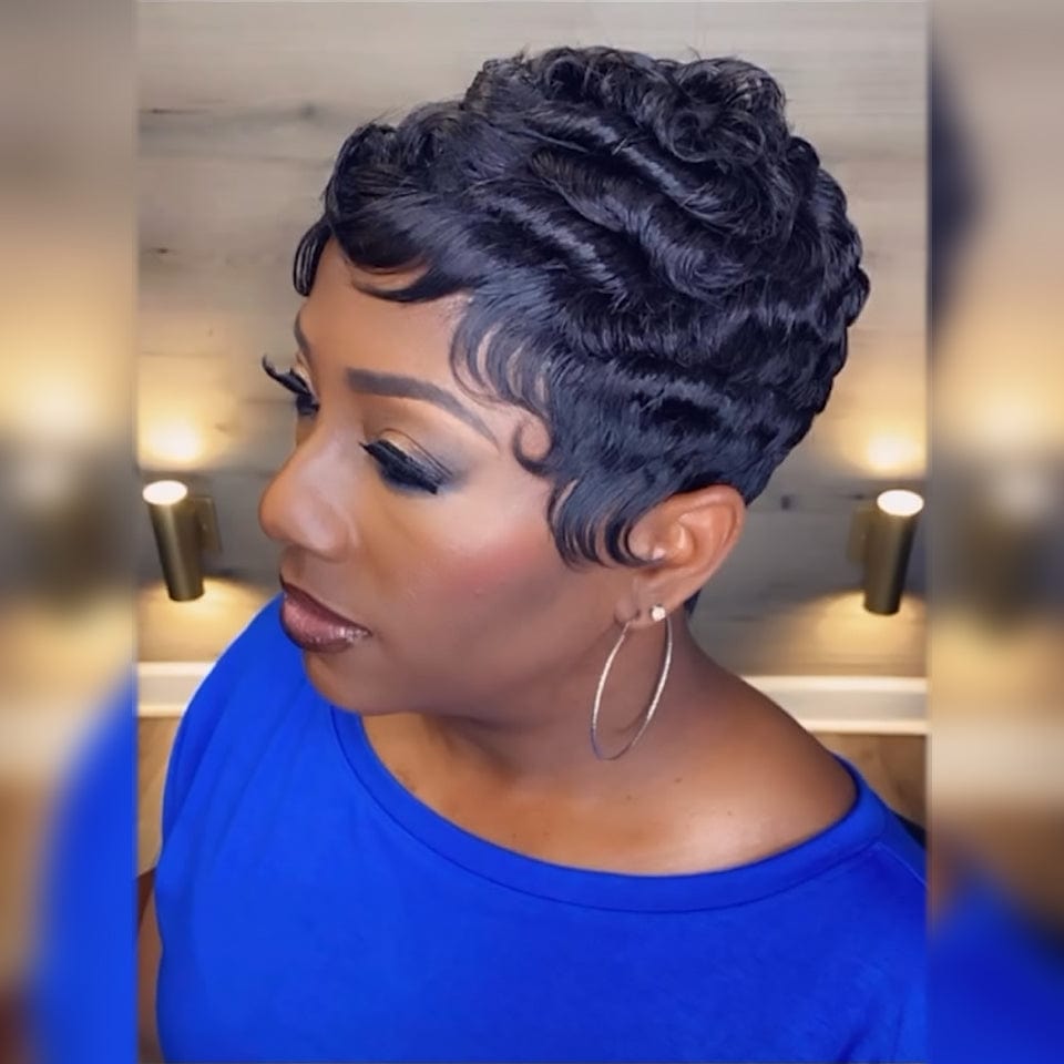 Ailuxy Glueless Finger Weave Perruque Sans Colle Bob