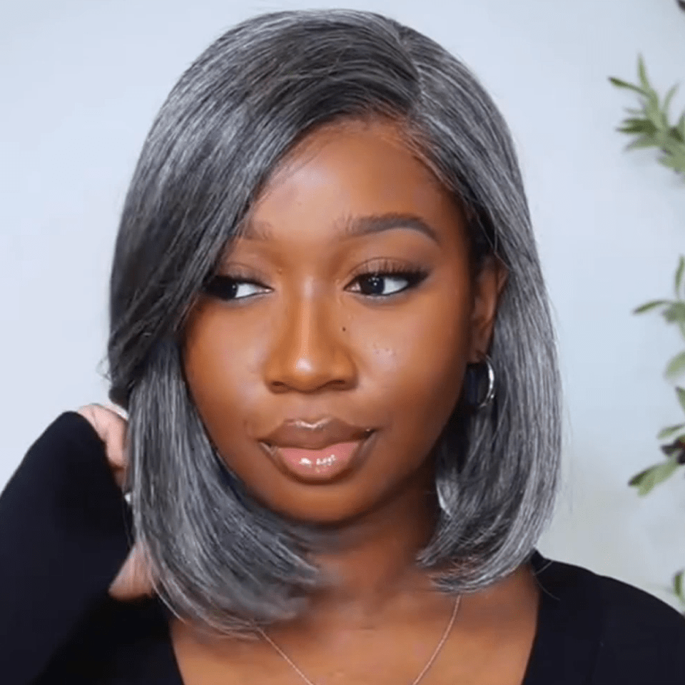 AILUXY Perruque personnalisée avancée Salt &pepper perruque