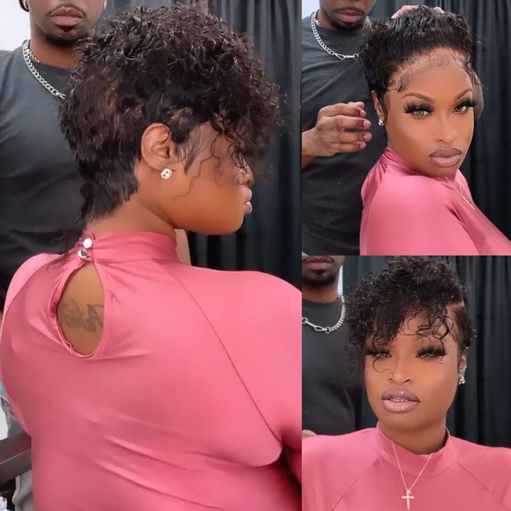 AILUXY 13x4 Lace Frontal Bob 200% densité Cheveux Courts Bohèmes Look Tendresse en 5 Minutes 1