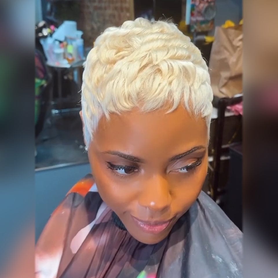 AILUXY Perruque personnalisée avancée Pixie dorée 2.0